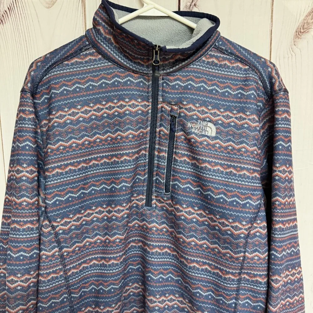 The North Face Gordon Lyons‎ 1/4 Zip Men’s M Fair Isle Cosmic Blue EUC